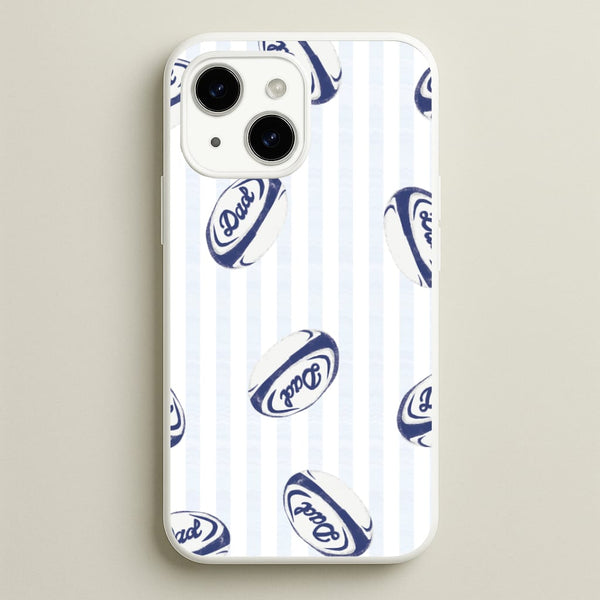 Dad Rugby Ball Pattern iPhone 15 Case