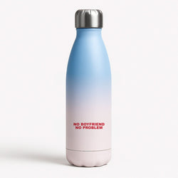 No Boyfriend No Problem Blue Water Bottle