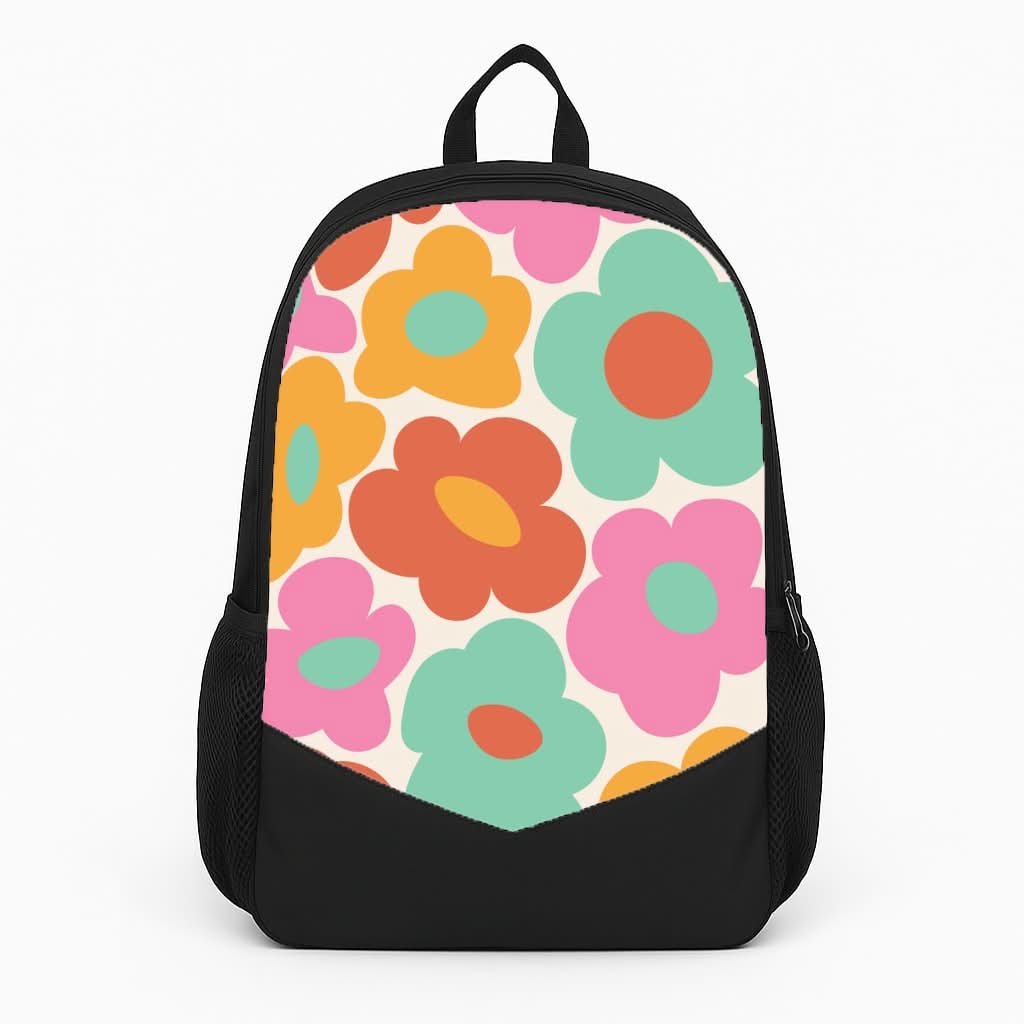 Abstract Trippy Retro Flowers Backpack