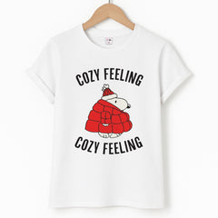 Cozy Feeling Cartoon Beagle Puffer Jacket T-Shirt