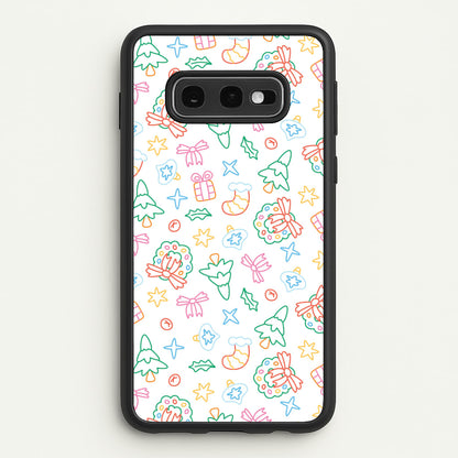Neon Christmas Icons Pattern II Galaxy S10e Case