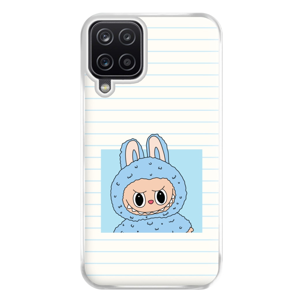 Cute Blue Notebook Monster Galaxy A12 Case