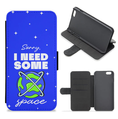 Cartoon I Need Some Space Flip / Wallet Phone Case