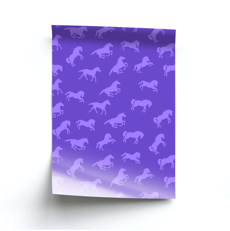 Purple Horse Pattern - Horses Poster
