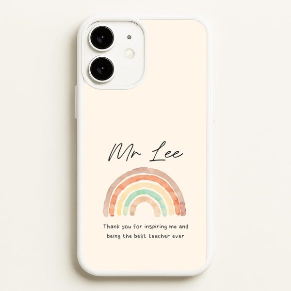 Biege Personalised Teacher Rainbow  iPhone 11 Case