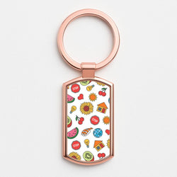 Harry Stickers Pattern Rose Gold Keyring
