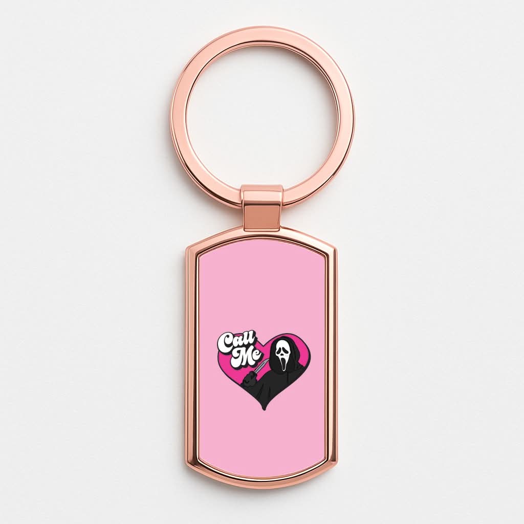 Call Me Heart Rose Gold Keyring