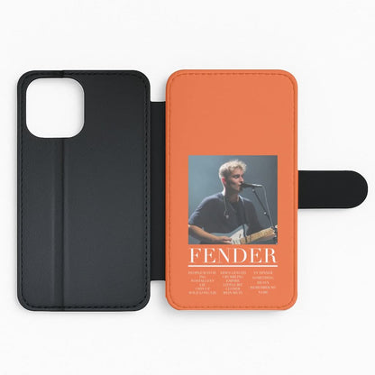 Fender Orange Song List Flip Phone Case