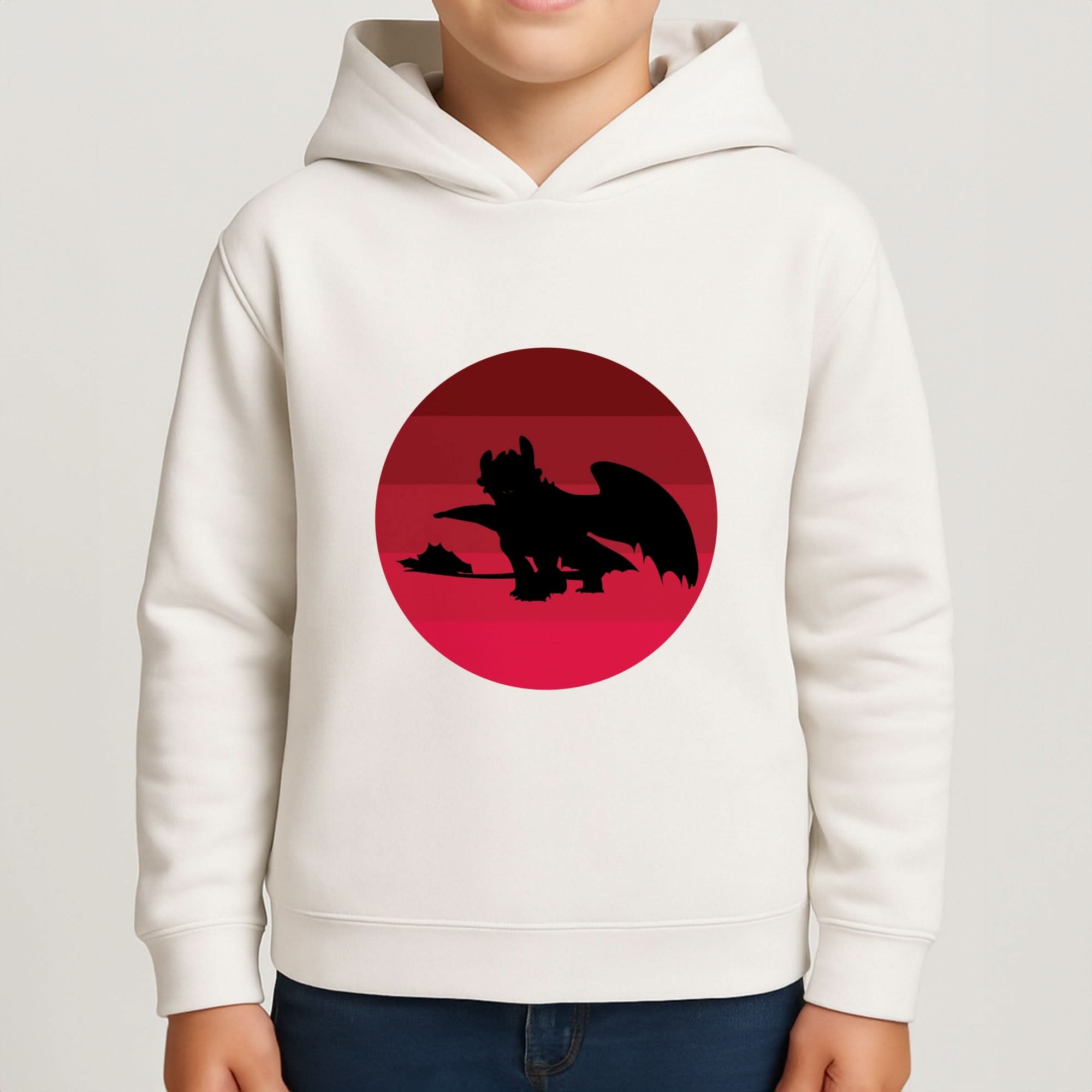 Red Sunset Dragon Boys Hoodie