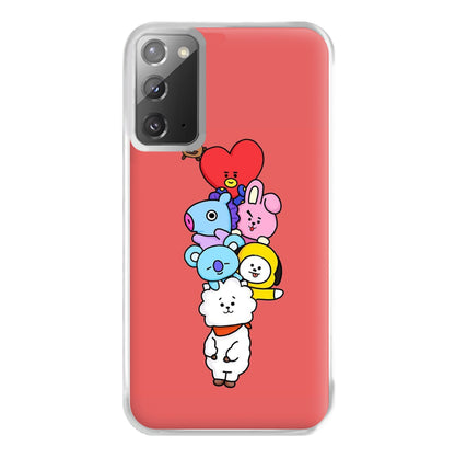 Red BT21 - RJ, Mang, Koya, Chimmy, Cooky, Shooky, Tata - K Pop Phone Case