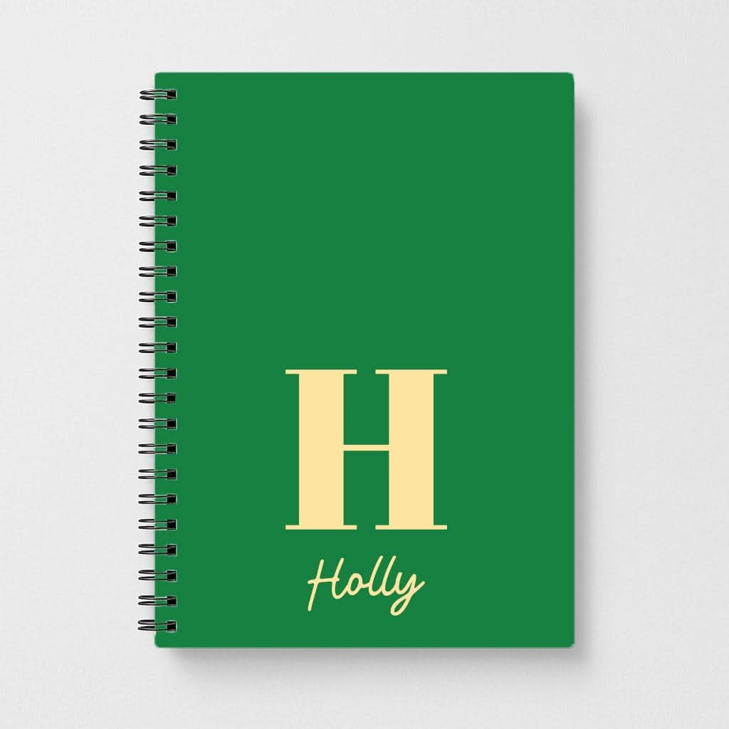 Dark Green Personalised Name Notebook
