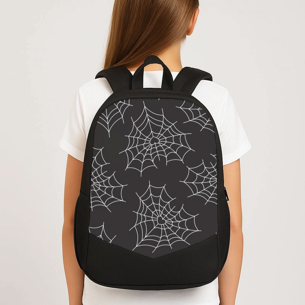 Spiderweb Hearts Pattern School Bag