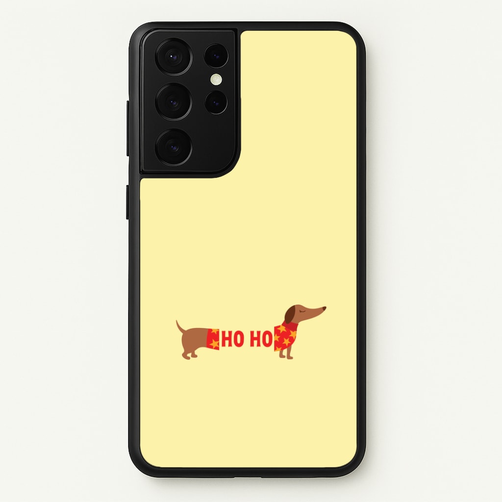 Christmas Jumper Ho Ho Dachshund Galaxy S21 Ultra Case