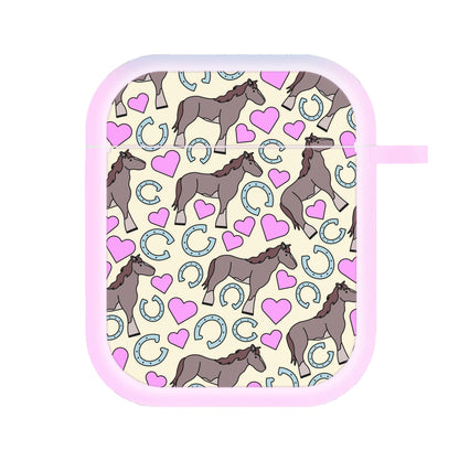 Horses And Horseshoes Pattern - Horses AirPods Case