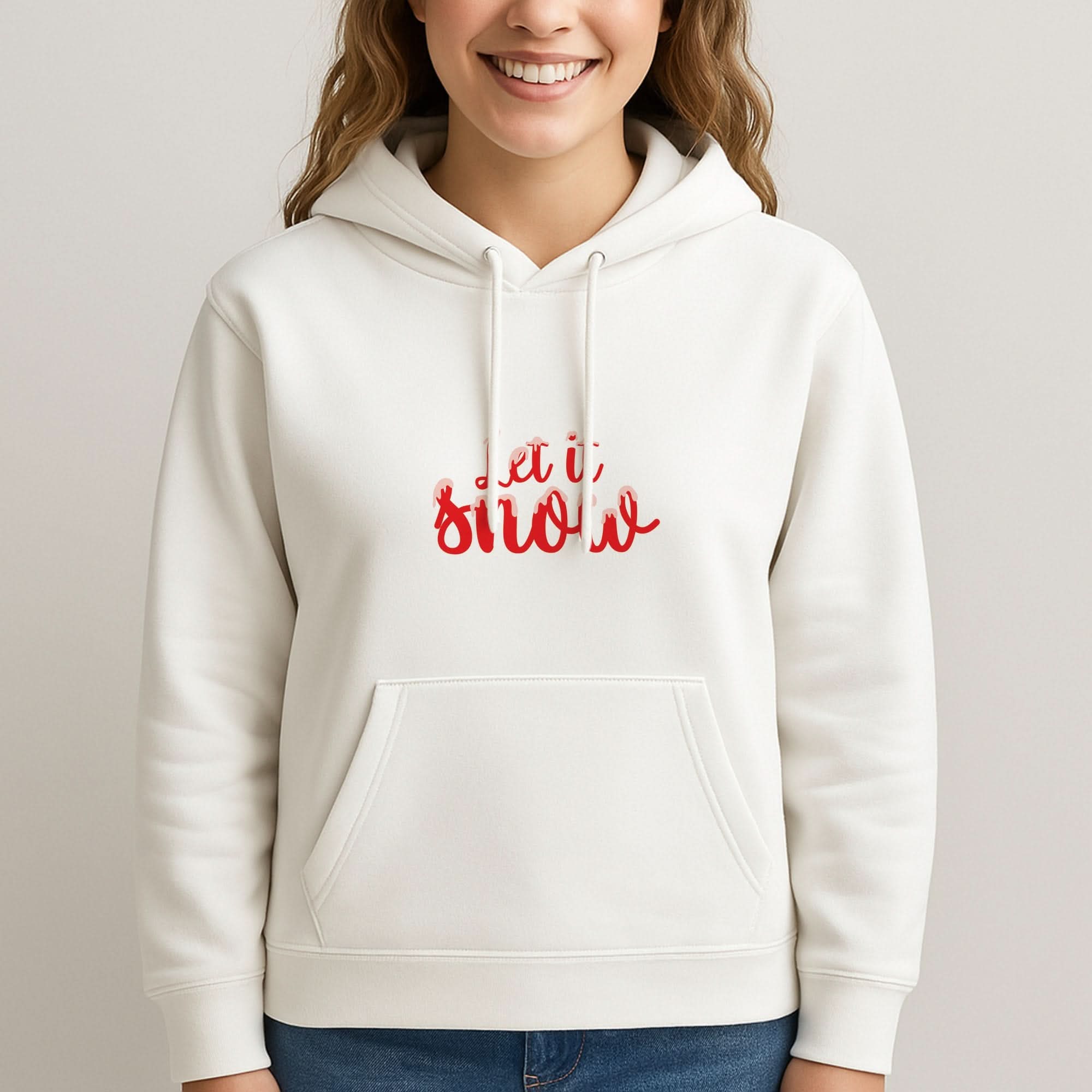 Let It Snow Snowflakes Womans Hooded Sweatshirt