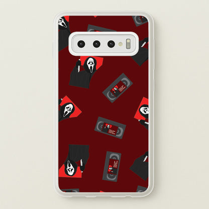 VHS & Ghostface Pattern Galaxy S10 Plus Case