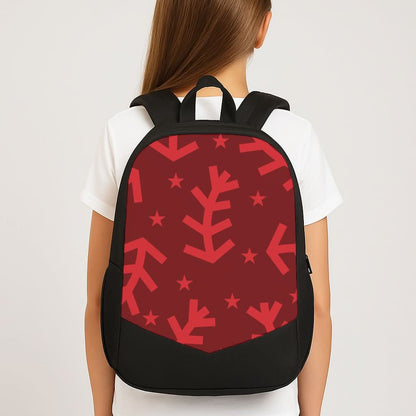Abstract Ferns And Snowflakes Pattern School Bag