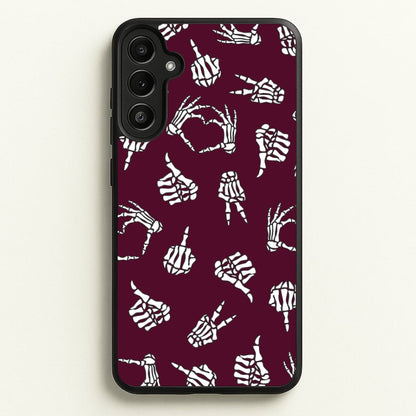 Skeleton Hands Pattern Galaxy A34 Case