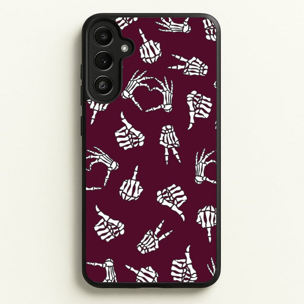 Skeleton Hands Pattern Galaxy A34 Case