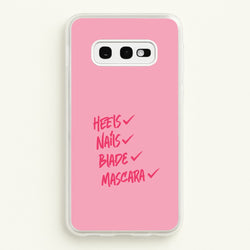 Heels, Nails, Blade, Mascara Galaxy S10e Case