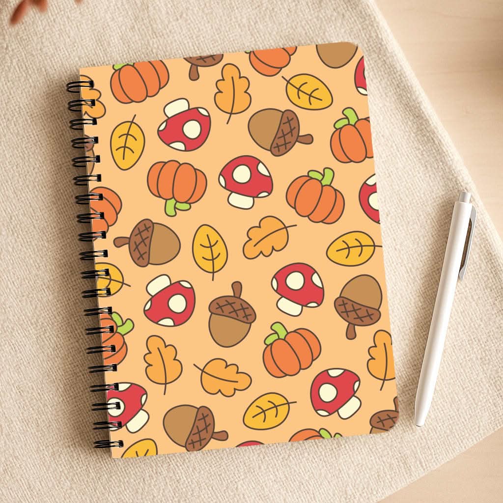 Cartoon Autumn Icons Pattern Notepad