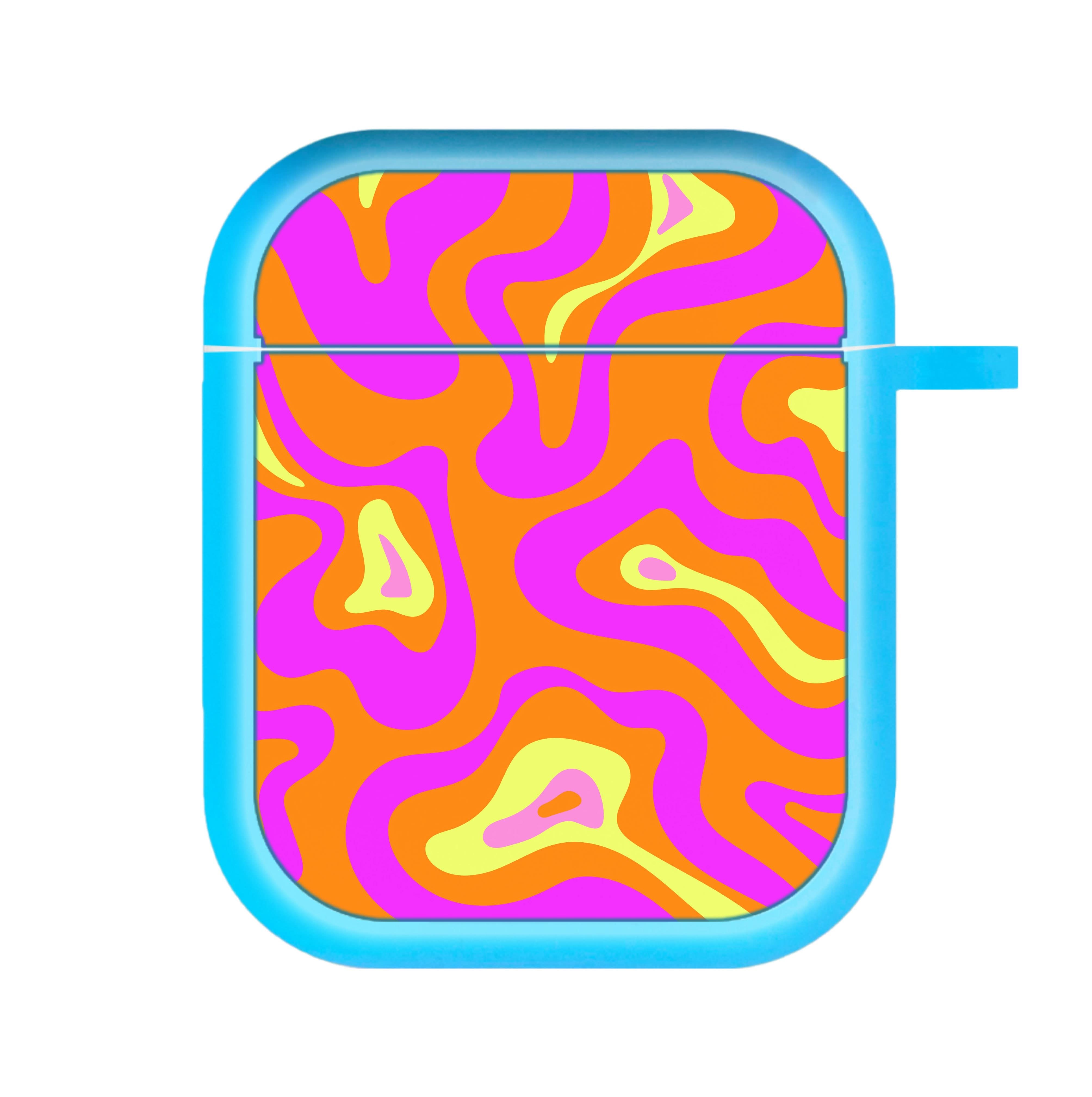 Orange And Pink Psychedelic Pattern AirPods Case
