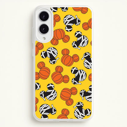 Pumpkin And Mummy Mouse Pattern Galaxy S25 Edge Case