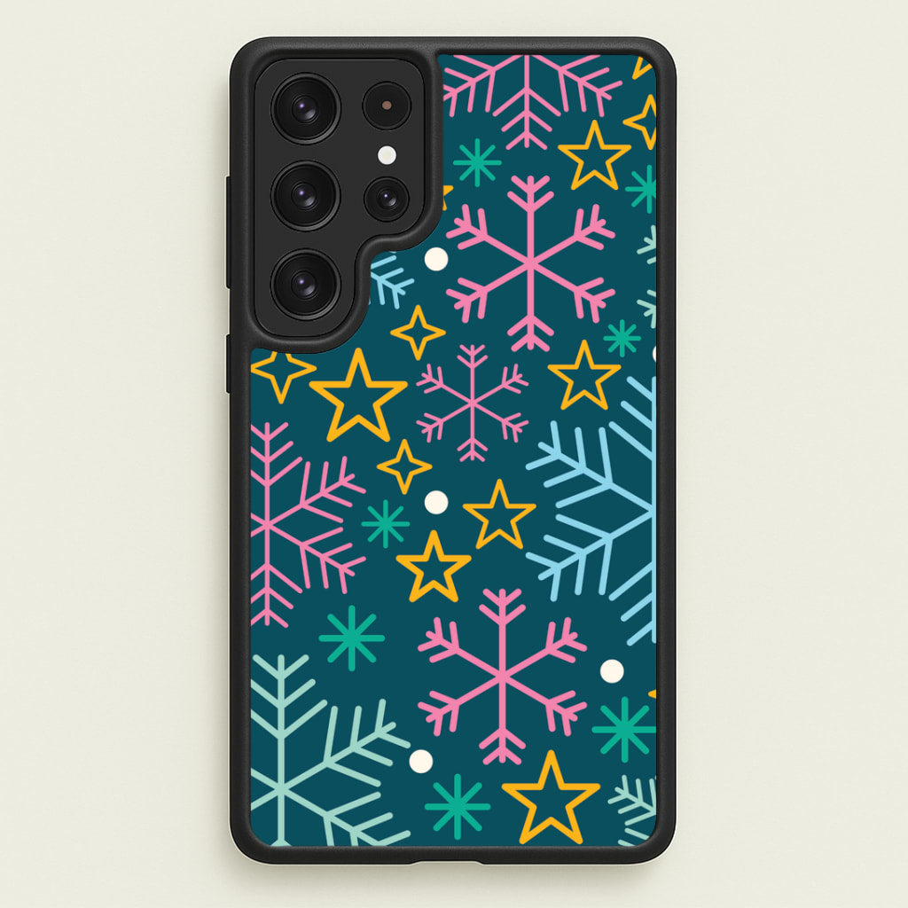 Colourful Christmas Symbols Pattern Galaxy S23 Ultra Case