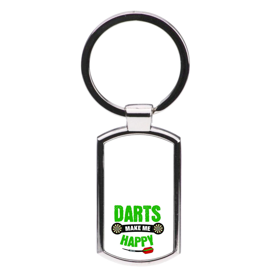 Darts Make Me Happy Luxury Keyring