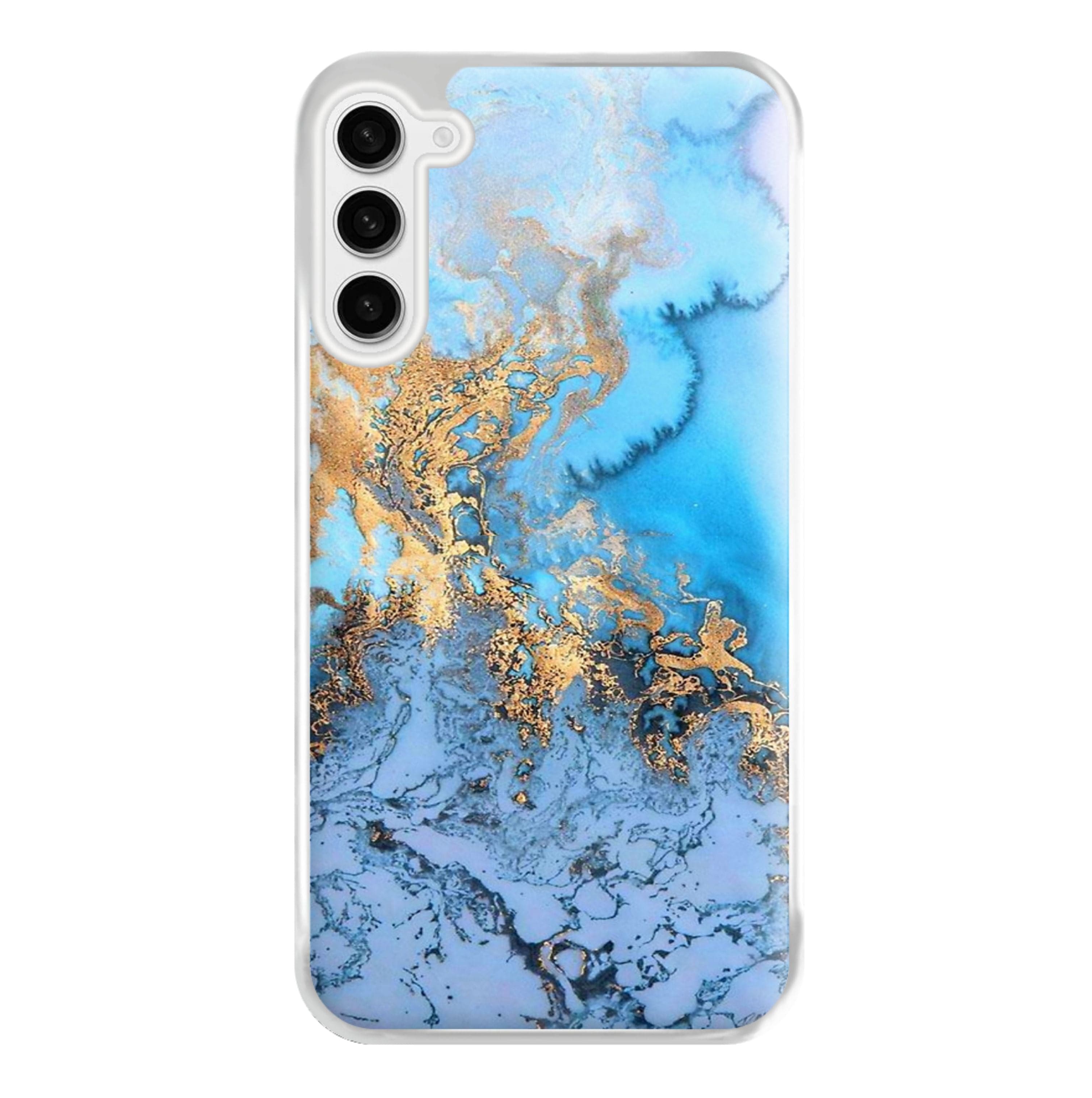 Sea Blue and Gold Marble Phone Case