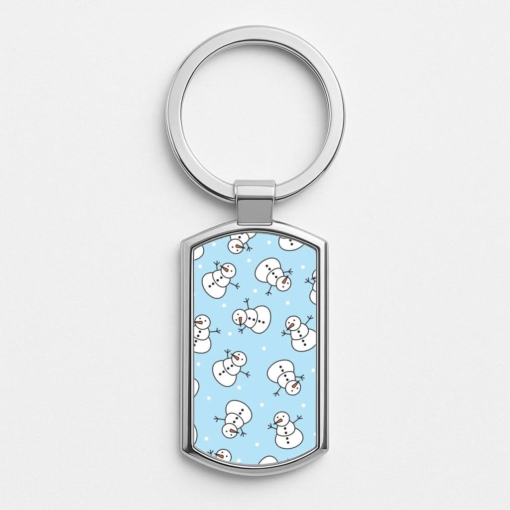 Cartoon Snowmen Pattern Luxury Keyring