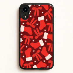 Stockings And Bows Pattern iPhone XR Case