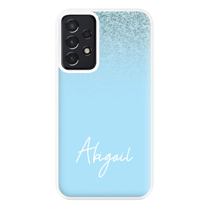 Blue Glitter Personalised Name Galaxy A52 / A52s Case