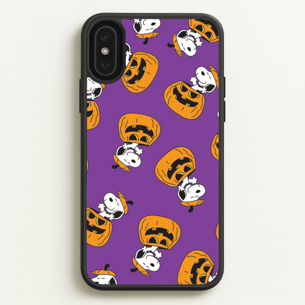 Cartoon Beagle Pumpkin Pattern iPhone XS Max Case