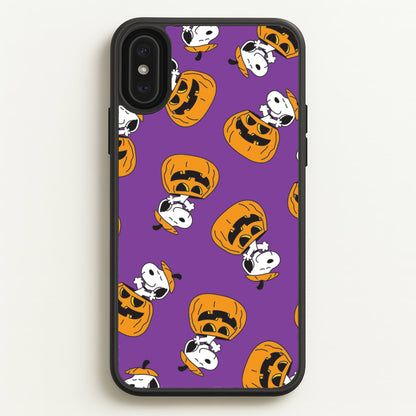 Cartoon Beagle Pumpkin Pattern iPhone XS Max Case