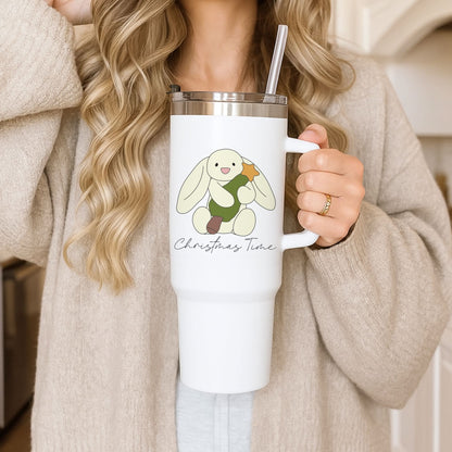 Christmas Bunny Stars Plush Tumbler