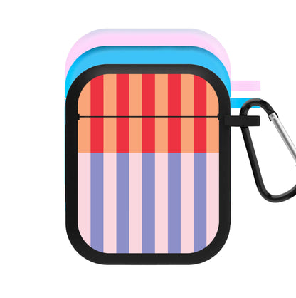 Multicoloured Pinstripe Abstract Pattern AirPods Case