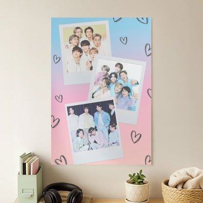 K-Pop Band Polaroid Collage Poster