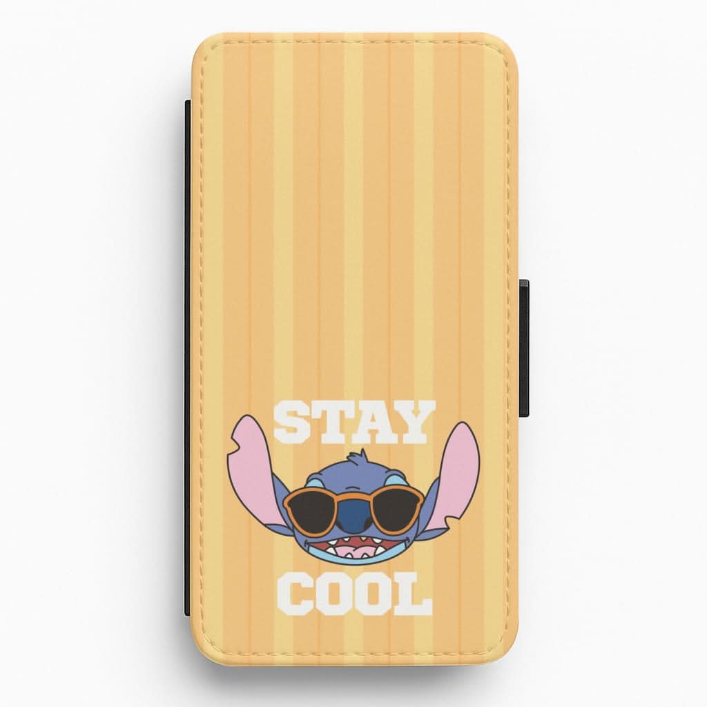 Stay Cool Blue Alien Flip / Wallet Phone Case