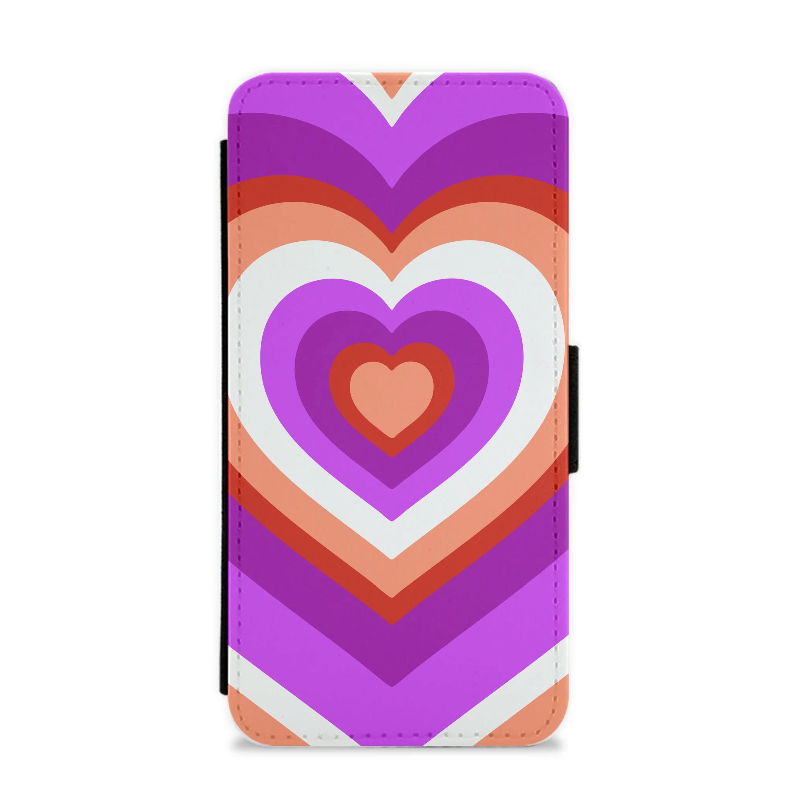 Lesbian Pride Heart Flip / Wallet Phone Case