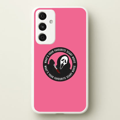 What's Your Favourite Scary Movie Badge Galaxy A55 Case