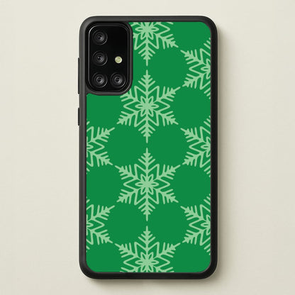 Green Giant Snowflakes Christmas Pattern Galaxy A71 Case