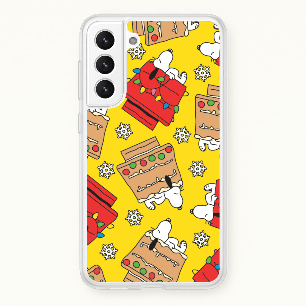 Cartoon Beagle Fairylights And Gingerbead Pattern Galaxy S21FE Case
