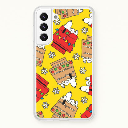 Cartoon Beagle Fairylights And Gingerbead Pattern Galaxy S21FE Case