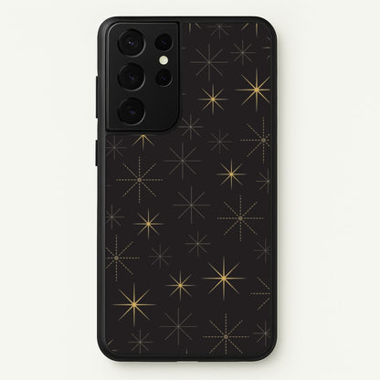 Christmas Gold Stars Pattern Galaxy S21 Ultra Case