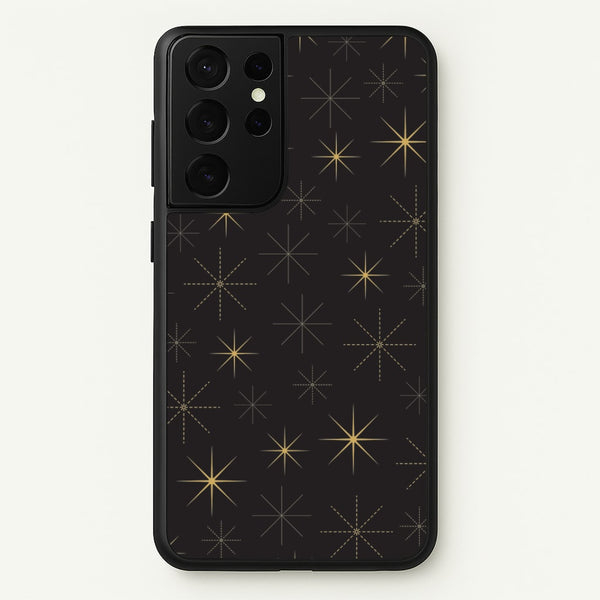 Christmas Gold Stars Pattern Galaxy S21 Ultra Case