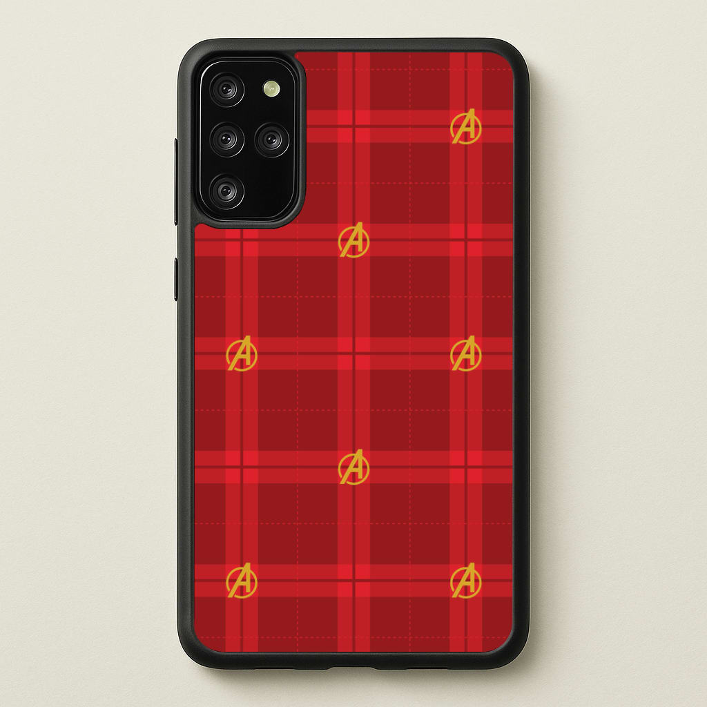 Superhero Team Red Tartan Pattern Galaxy S20 Plus Case