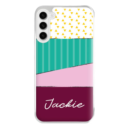 Geometric Patterns Personalised Name Galaxy S23FE Case