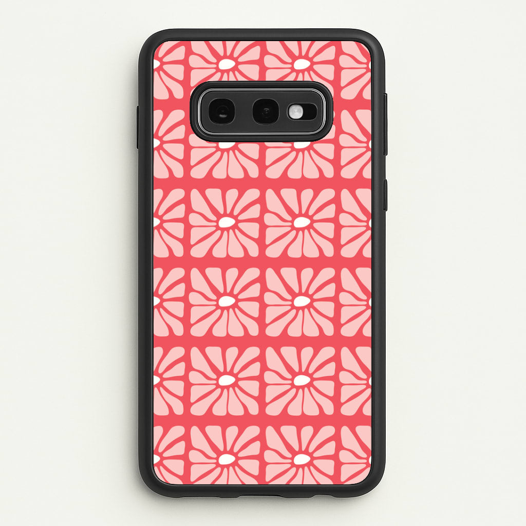 Square Abstract Flowers Pink Galaxy S10e Case