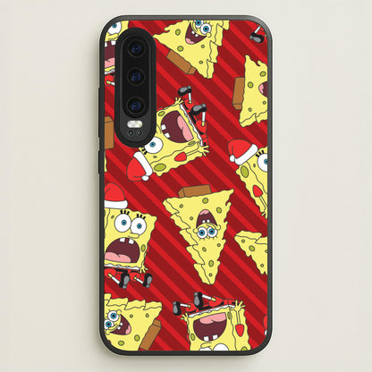 Christmas Cartoon Sponge Stripes Pattern Huawei P30 Case